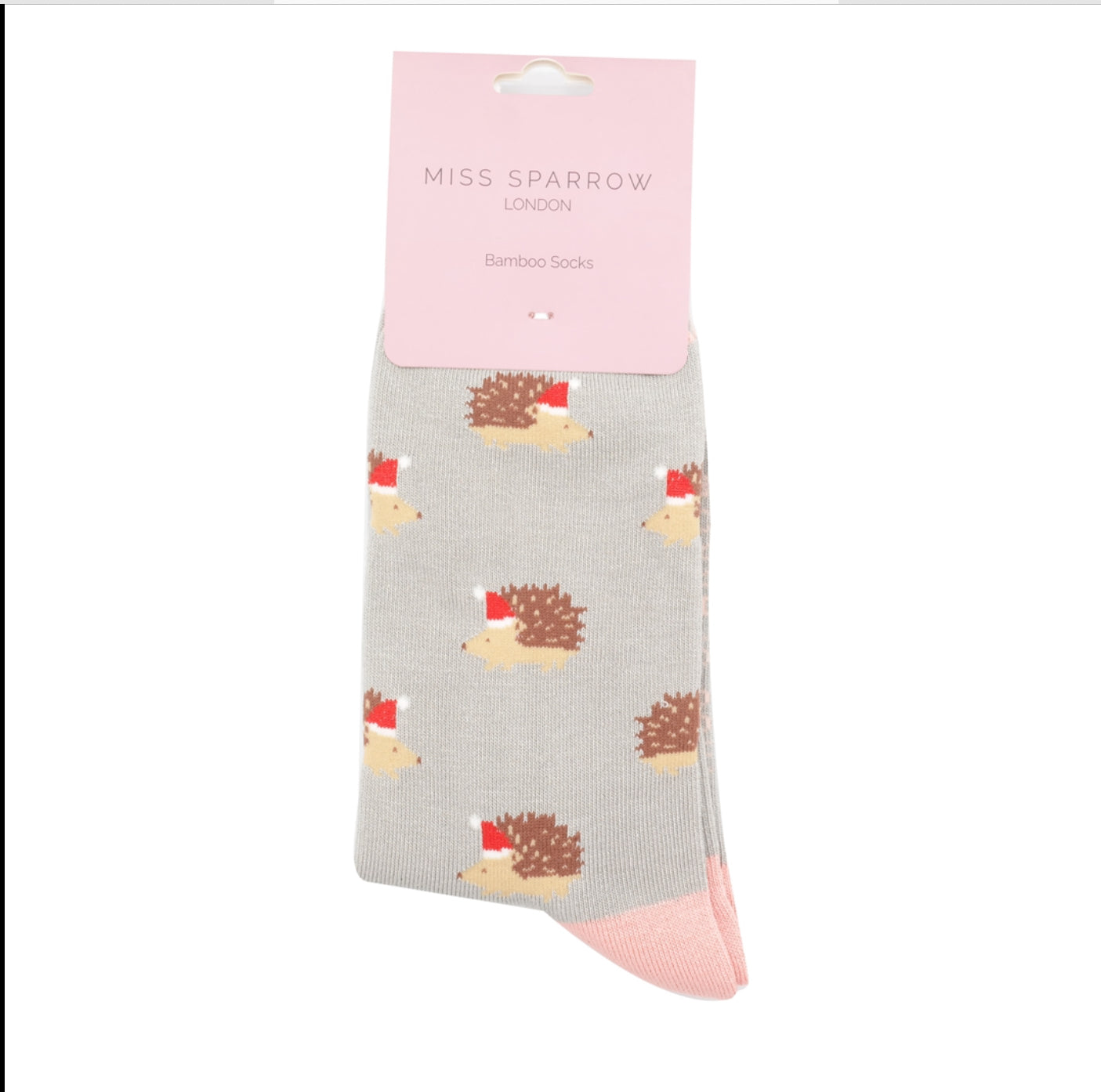 Festive Hedgehogs Socks Grey