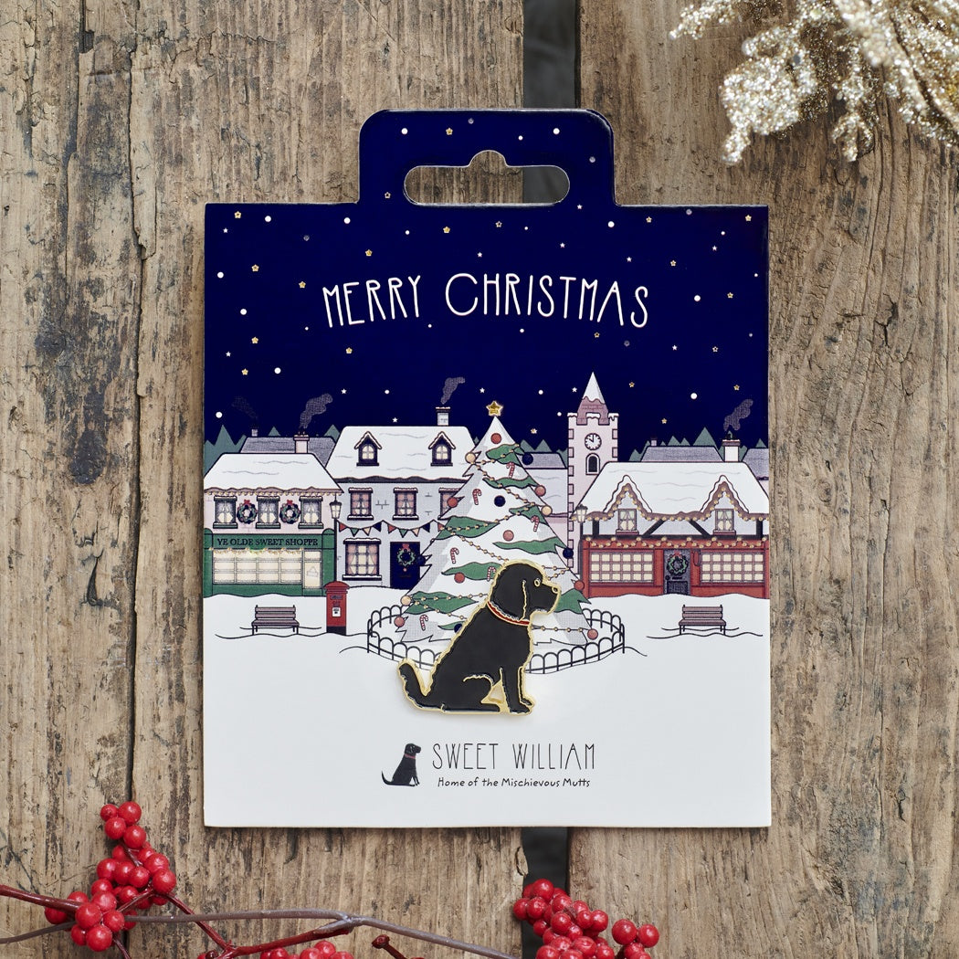 Cockapoo / Labradoodle (Black) Christmas Dog Pin