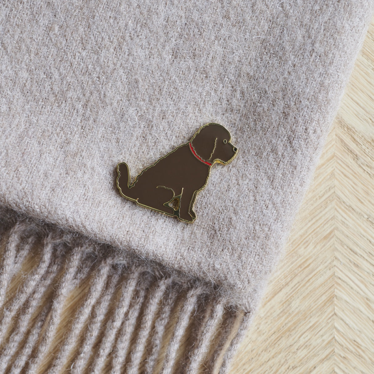 Cockapoo / Labradoodle (Chocolate) Christmas Dog Pin