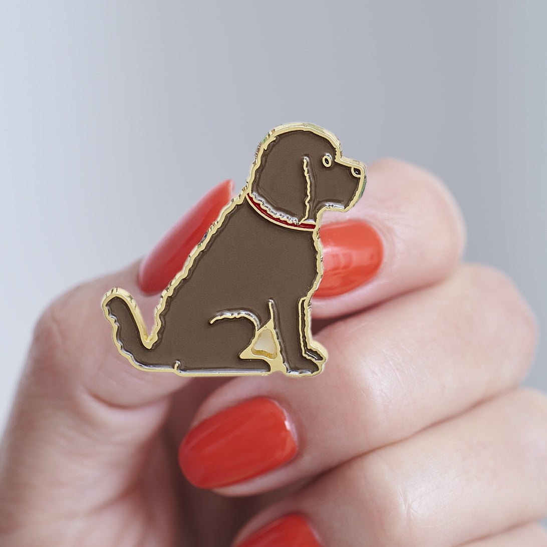 Cockapoo / Labradoodle (Chocolate) Christmas Dog Pin