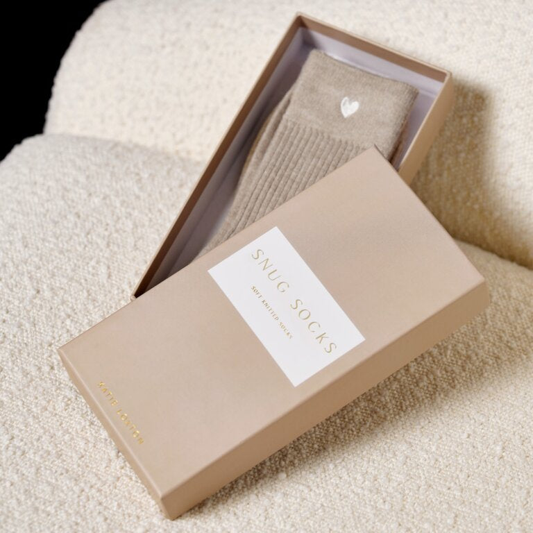 Gift Boxed Socks Taupe By Katie Loxton