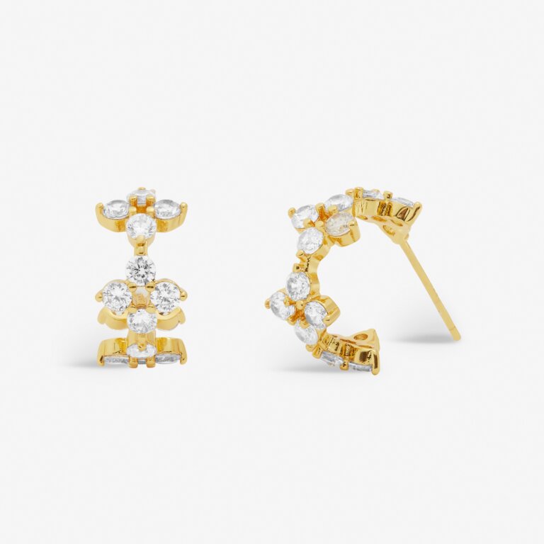 Joma Style Stories Pavé Clover Hoop Earrings