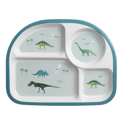 Dinosaurs Childrens Melamine Divider Plate by Sophie Allport