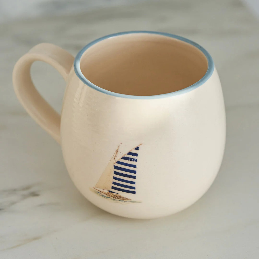 Coastal Boats Stoneware Mug