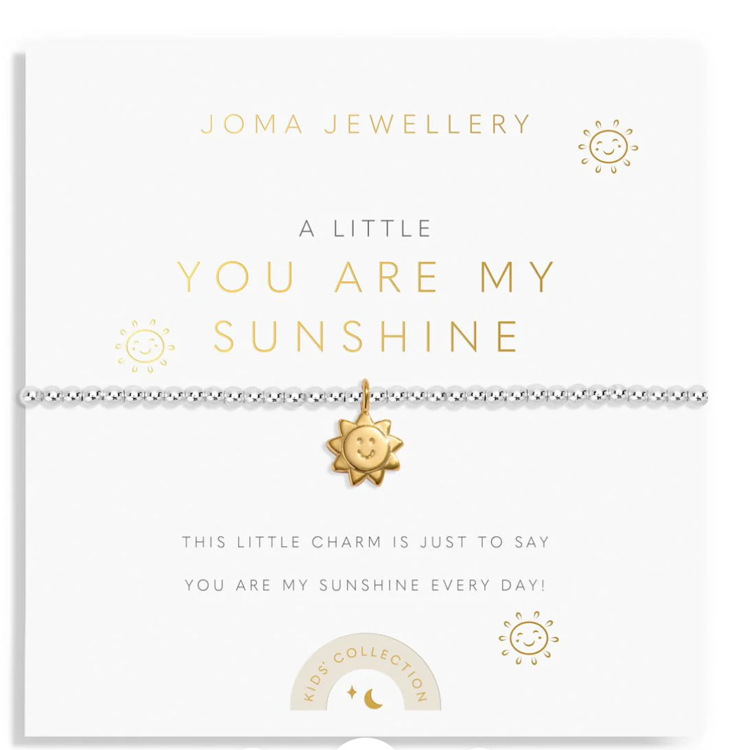 Children's A Little You Are My Sunshine Silver & Gold Plated Bracelet