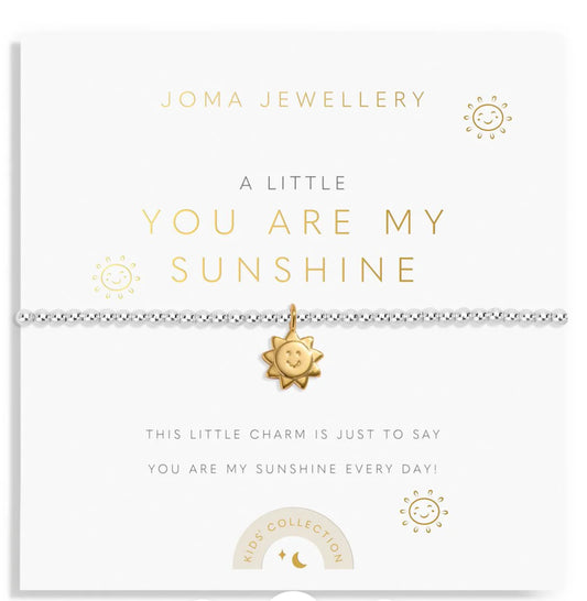 Children's A Little You Are My Sunshine Silver & Gold Plated Bracelet