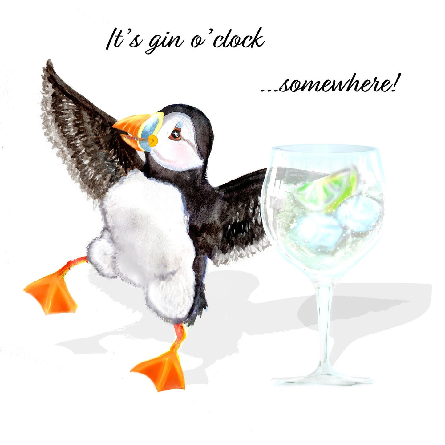 Gin o’ Clock Puffin Card