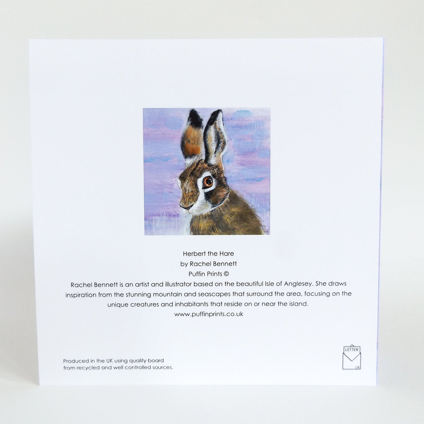 Herbert the Hare Card by Puffin Prints