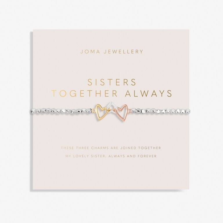 Joma Forever Yours 'Sister Together Always' Trio Bracelet In Silver, Gold And Rose Gold Plating