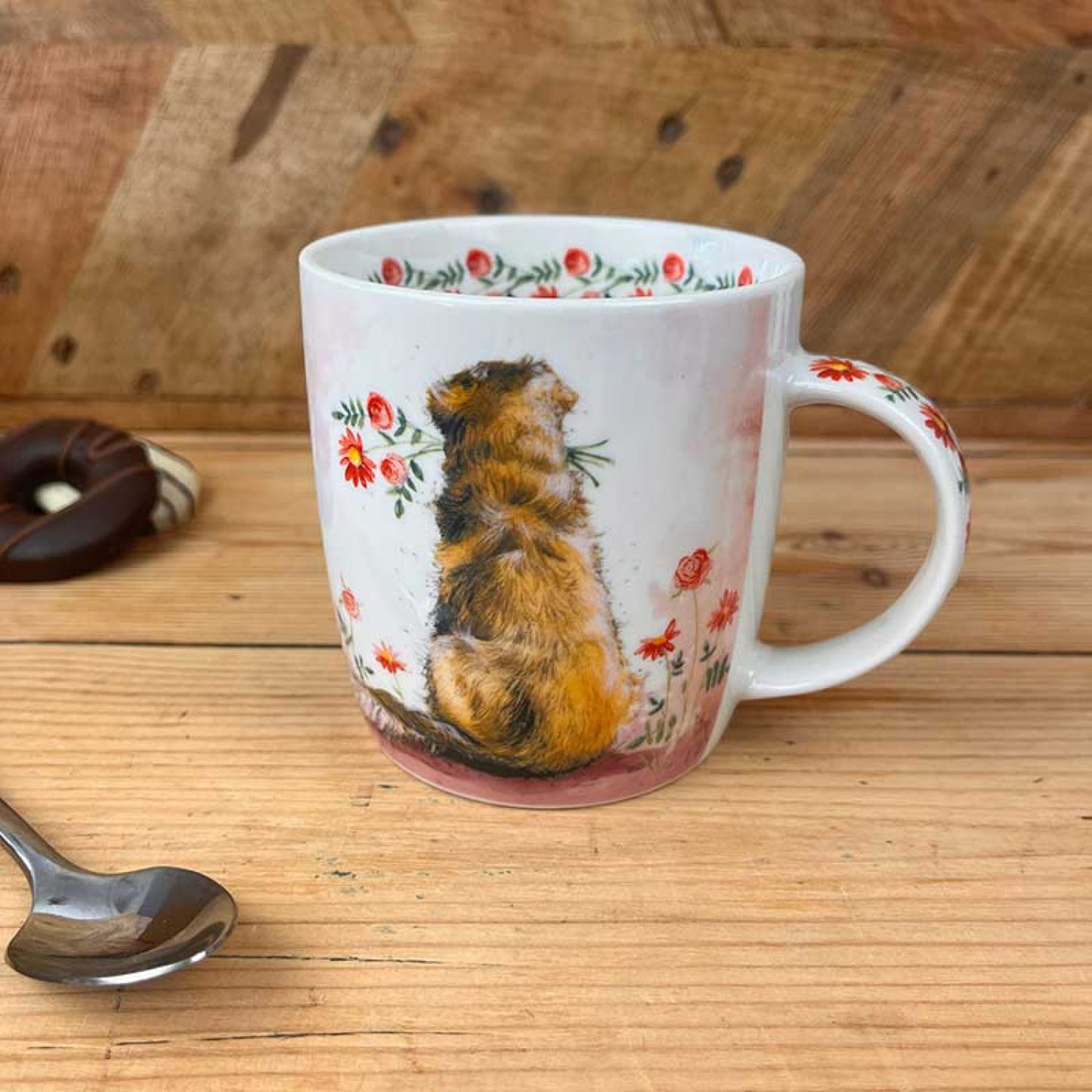 Goldie and Flowers Mug