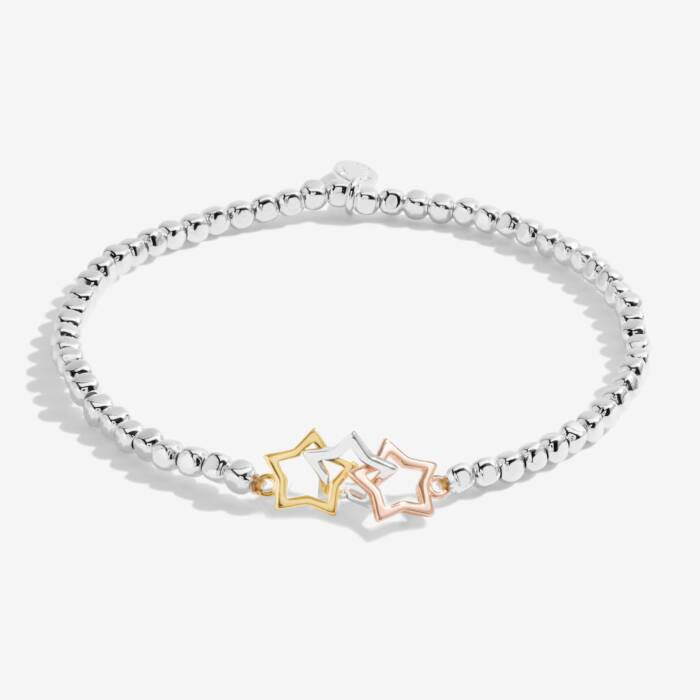 Forever Yours 'Magical Birthday Wish' Trio Bracelet In Silver, Gold And Rose Gold Plating