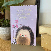Alex Clark Hedgehog and Flowers Birthday Card