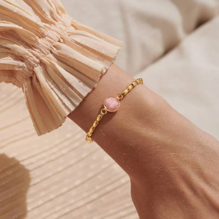 Serenity Stones | Watermelon Quartz Bracelet | Gold Plated | Joma Jewellery