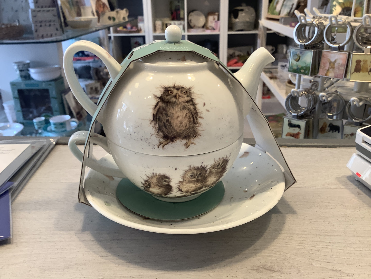 Owl Teapot, Cup and Saucer - Wrendale