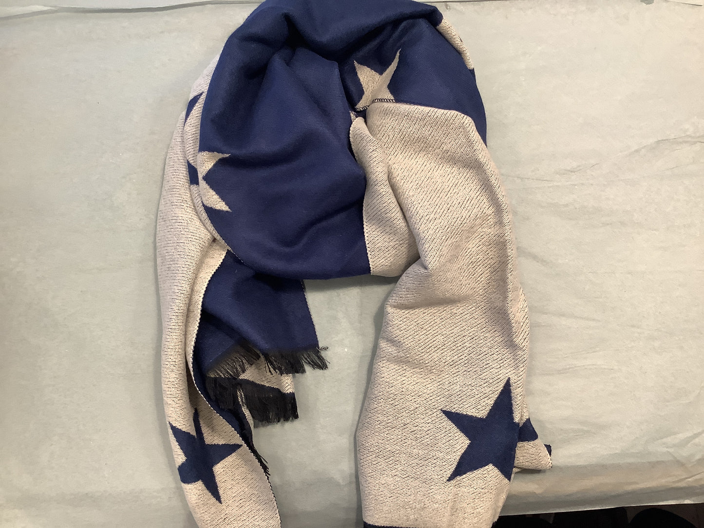 Star Scarf - Grey & Blue