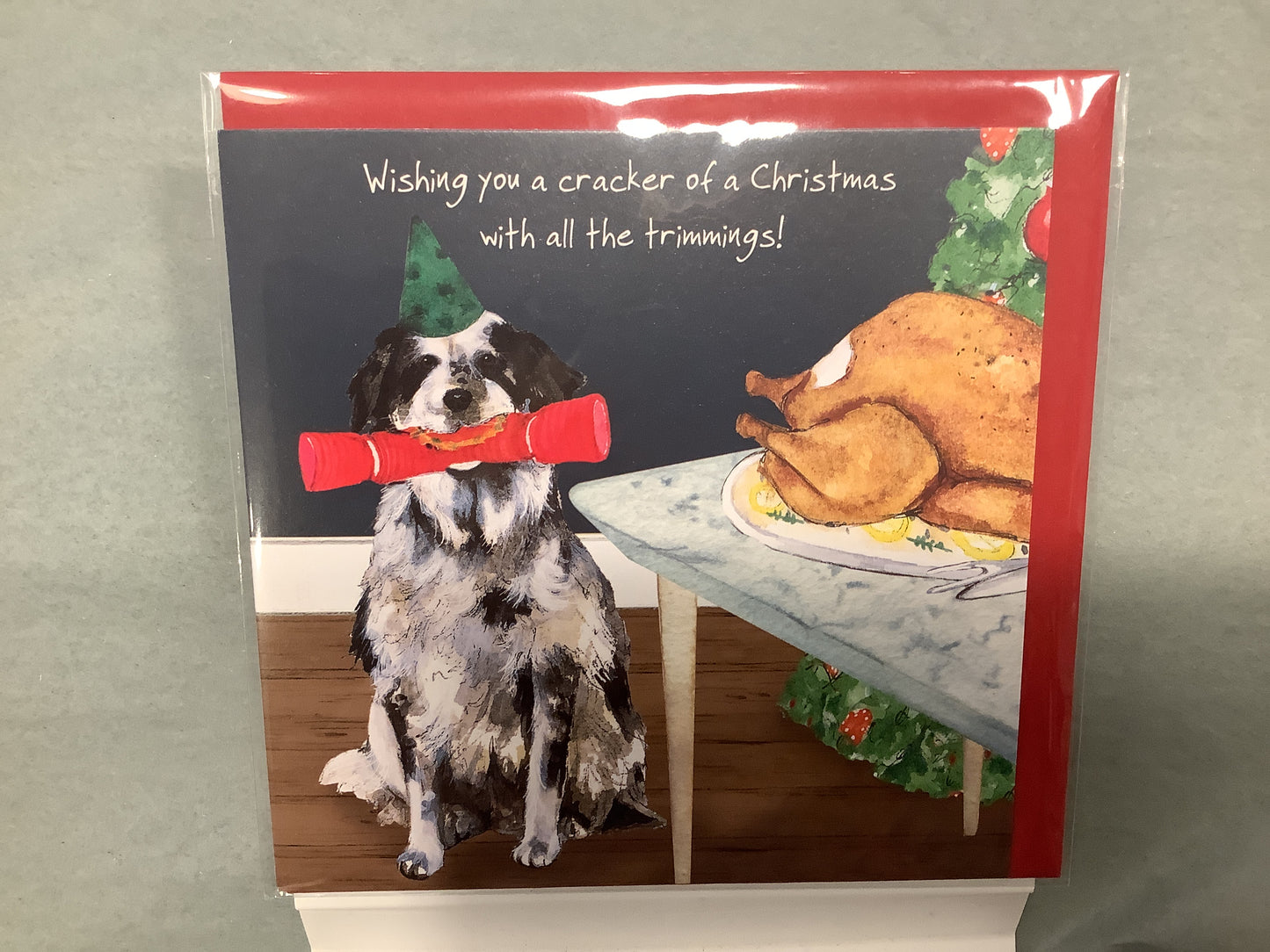 Christmas Cracker Dog Card by Little Dog Laughed