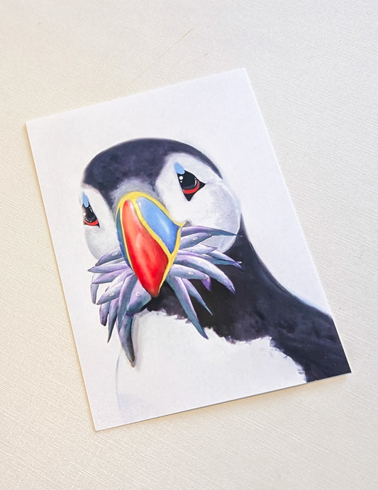 Hand Painted Stuffin' Puffin Postcards