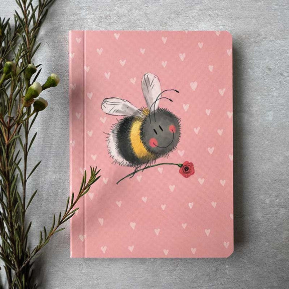 Bee & Flower Soft Backed Blank Notebook
