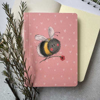 Bee & Flower Soft Backed Blank Notebook